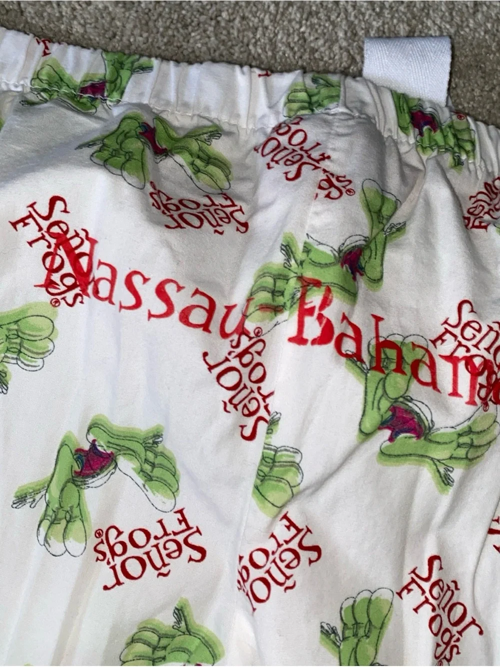 Senor‎ Frogs Bahamas Sleepwear Pajama Bottoms Frogs Feet Size Large Cotton